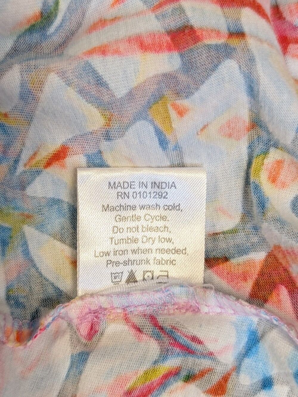 Lulu B Colorful Pineapple Print Asymmetrical Resort Tunic Top Soft Colorful 1X - Picture 13 of 14